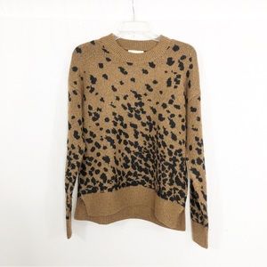 NEW Christian Siriano New York Leopard Sweater, Size Medium, Brown and Black